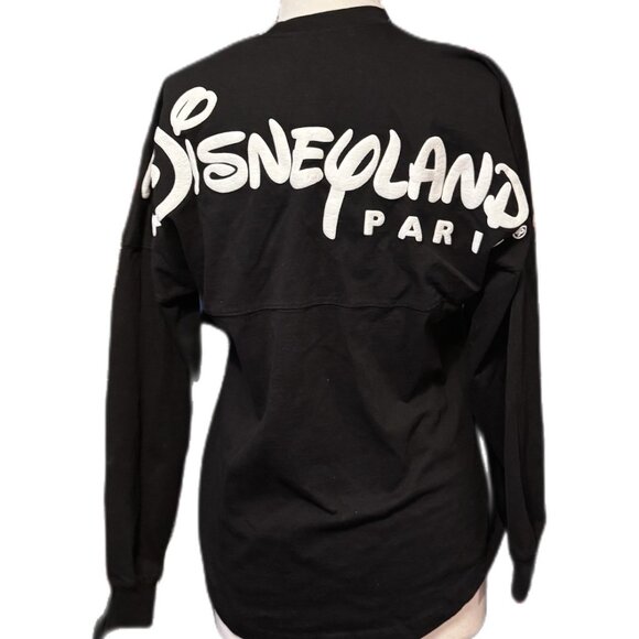 Disney Paris Women's Black Top Sweatshirt Jersey Long Sleeves